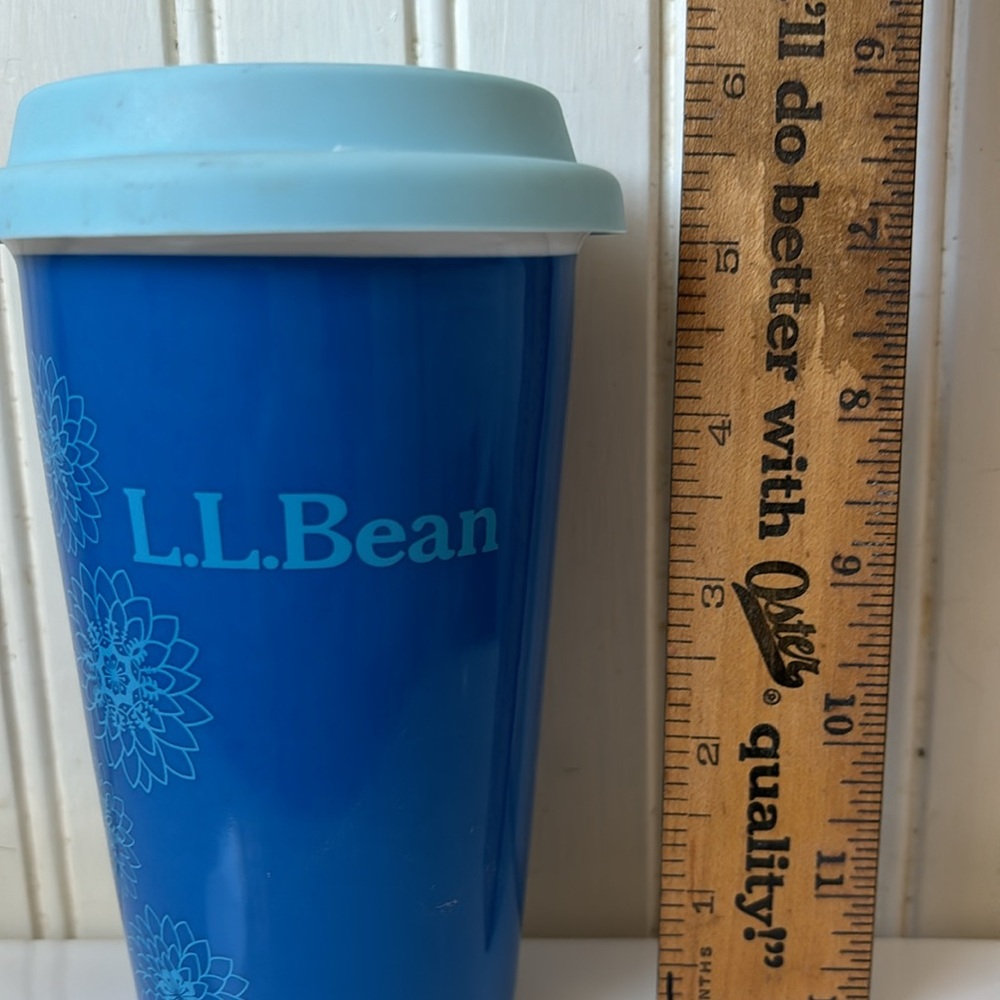 LL Bean ceramic to-go mug. Blue - Picture 5 of 5